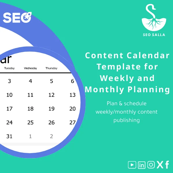 Content-calendar-en50 Content Calendar Template for Weekly and Monthly Planning - Image 1