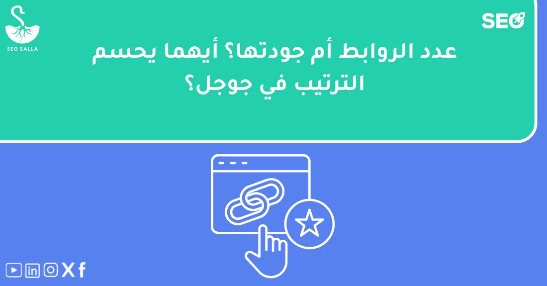 مخطط يوضح تأثير عدد وجودة الروابط الخلفية عالية الجودة على ترتيب الموقع في محركات البحث